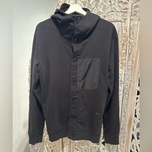 G-Star Black Button-Up Hoodie